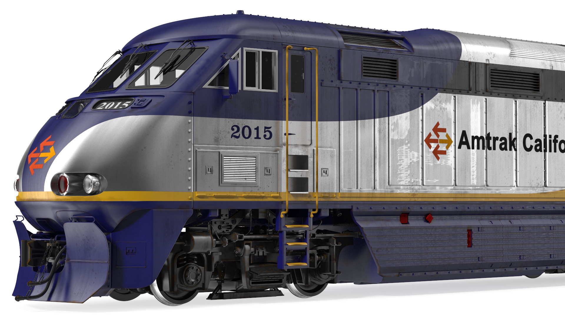 Diesel Electric Locomotive with Railroad Refrigerator Car 3D