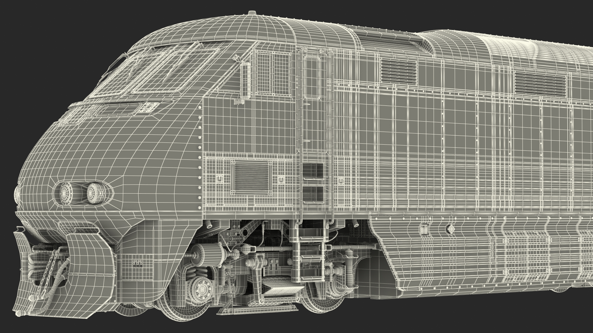 Diesel Electric Locomotive with Railroad Refrigerator Car 3D