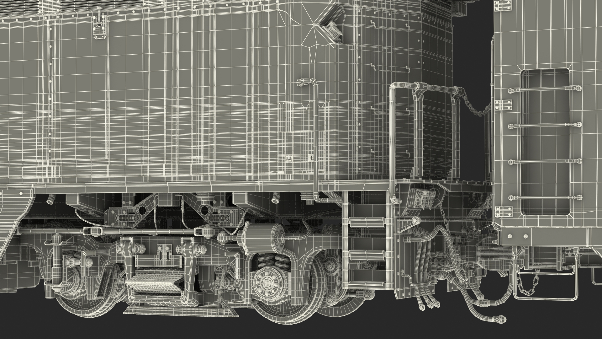 Diesel Electric Locomotive with Railroad Refrigerator Car 3D