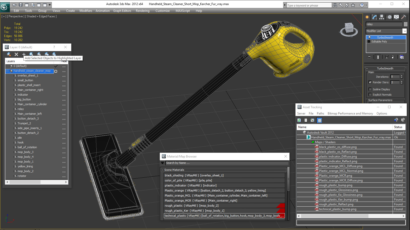 3D Handheld Steam Cleaner Mop Karcher Fur model