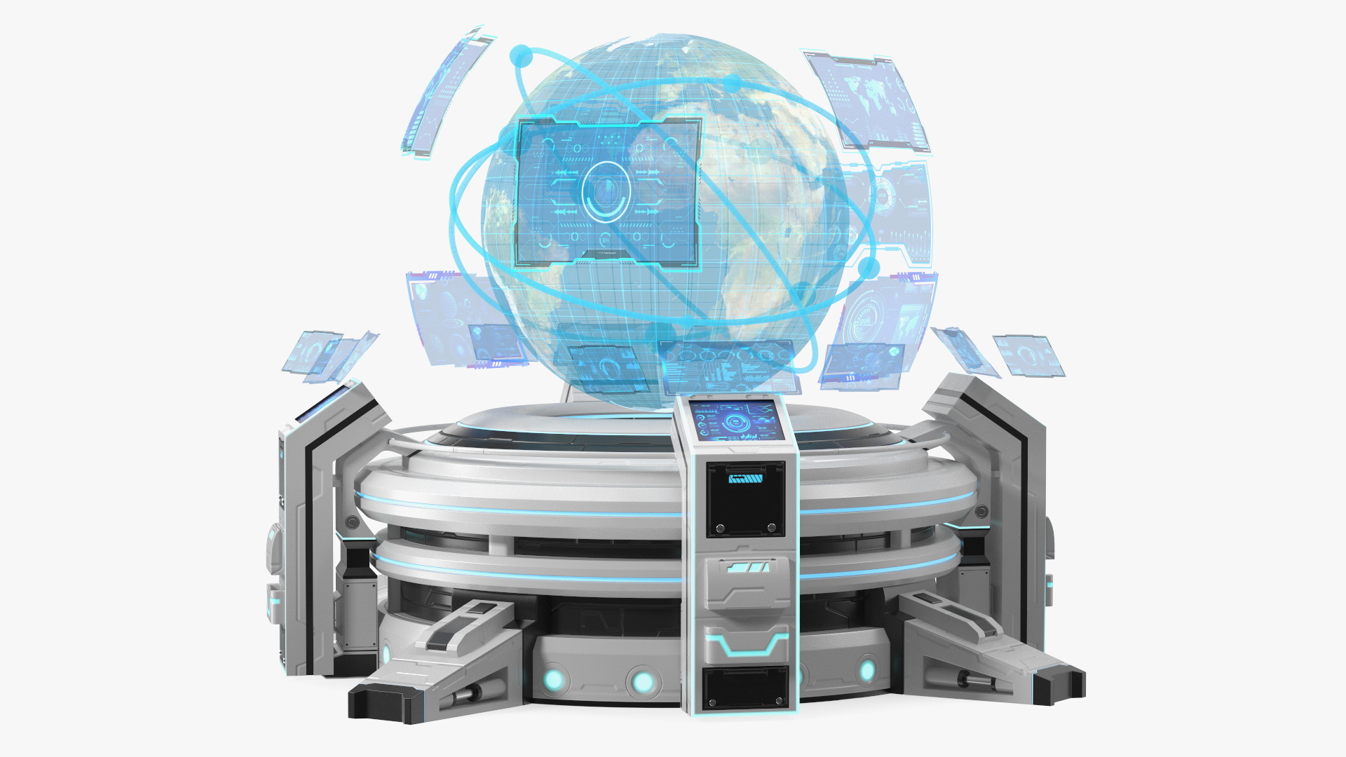 3D Futuristic Hologram Control Panel model