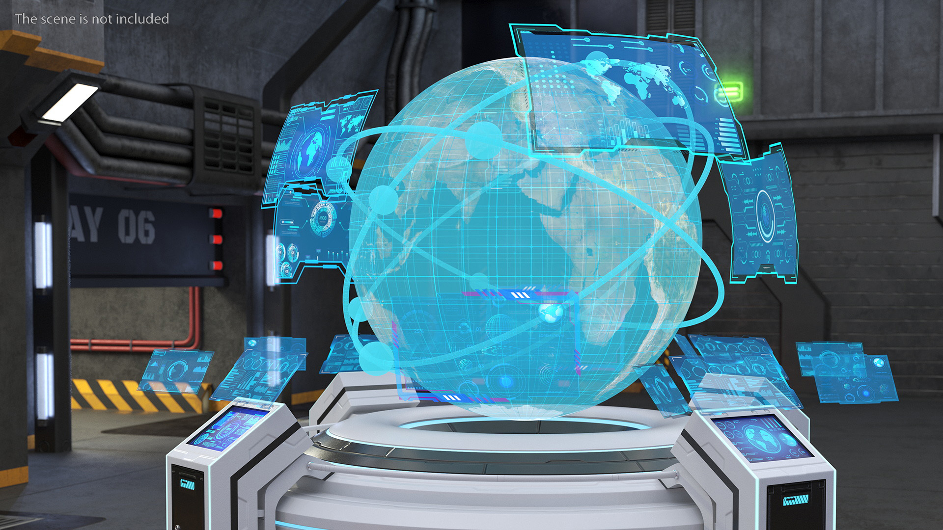 3D Futuristic Hologram Control Panel model