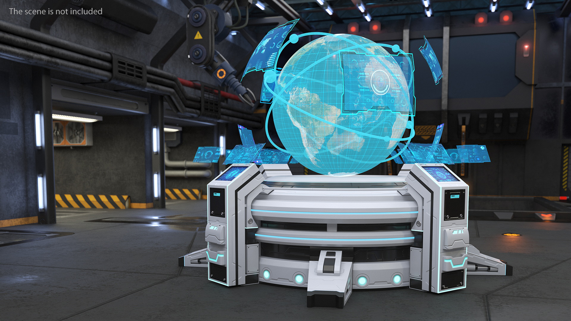 3D Futuristic Hologram Control Panel model