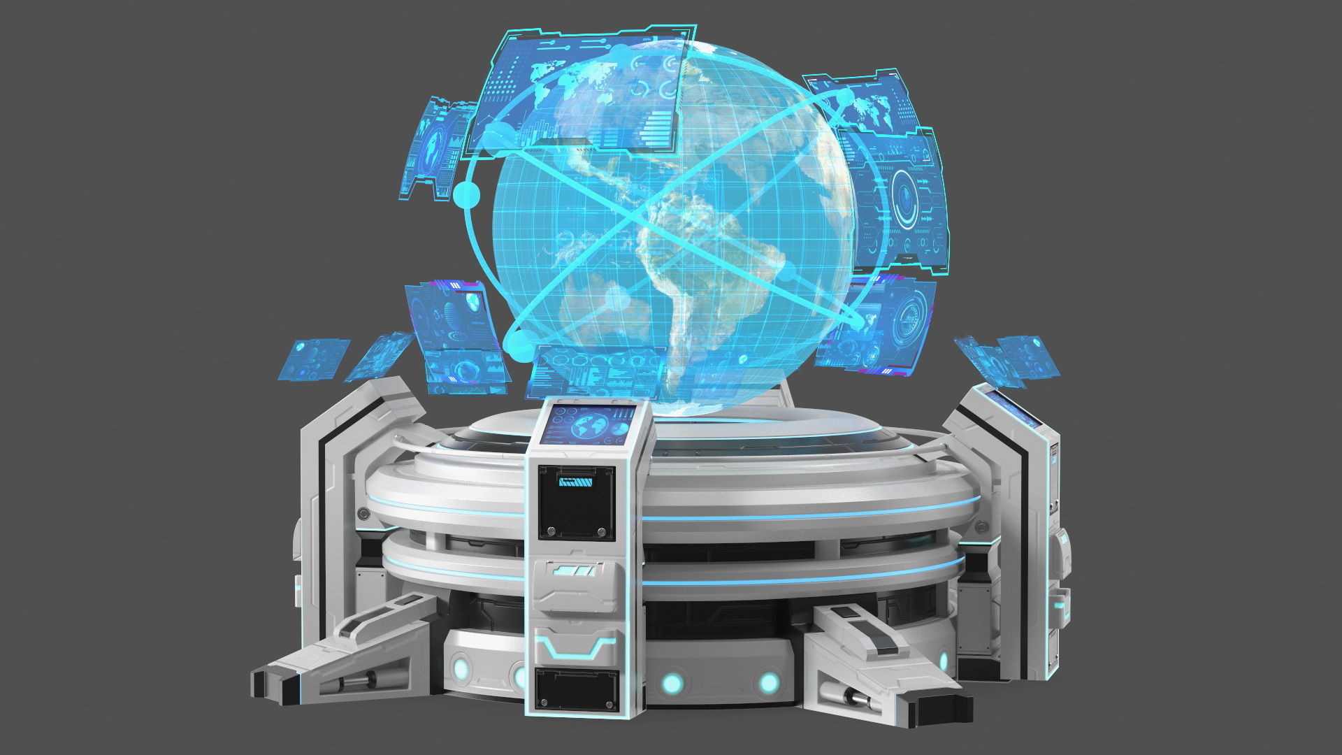 3D Futuristic Hologram Control Panel model