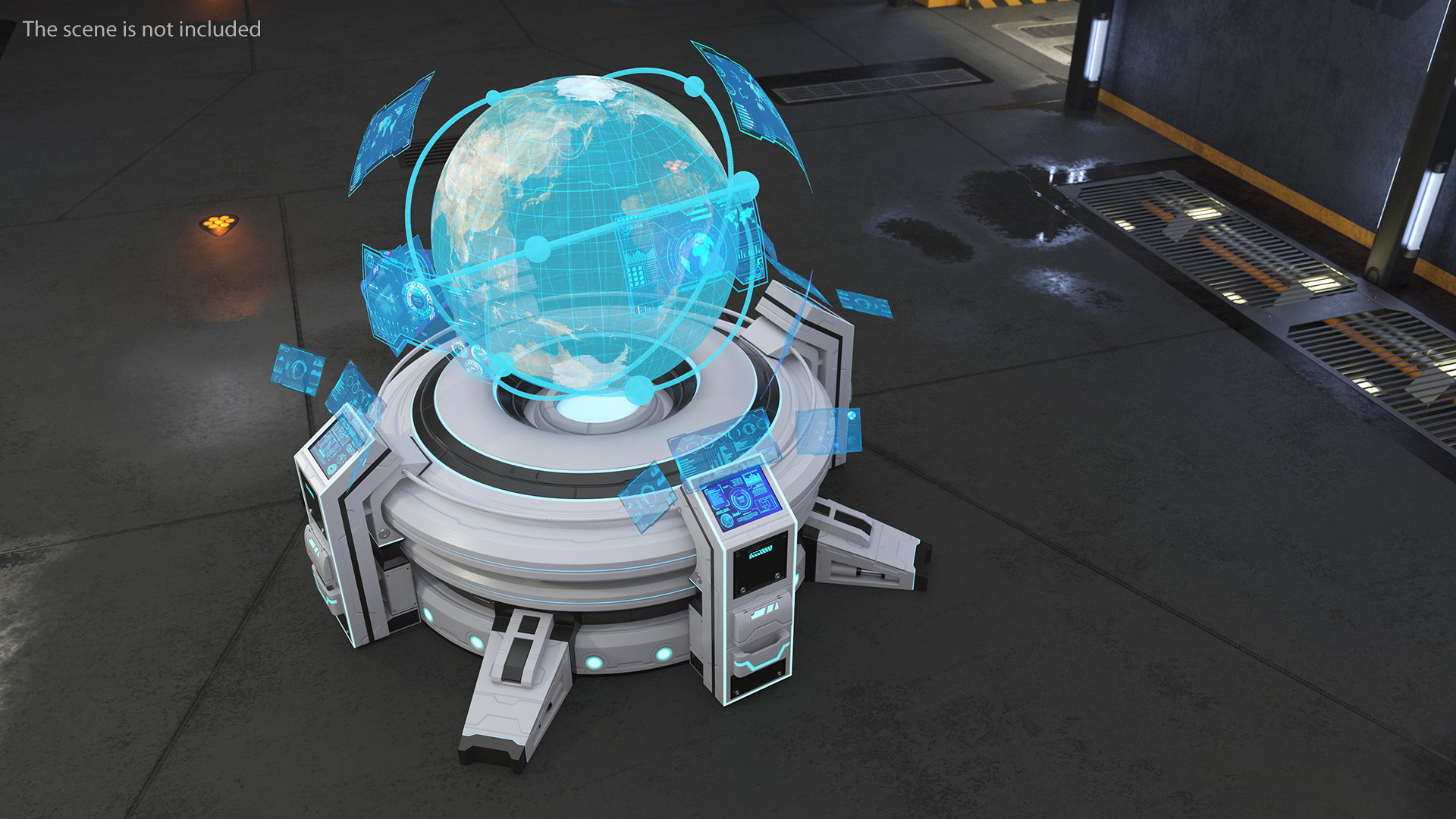 3D Futuristic Hologram Control Panel model