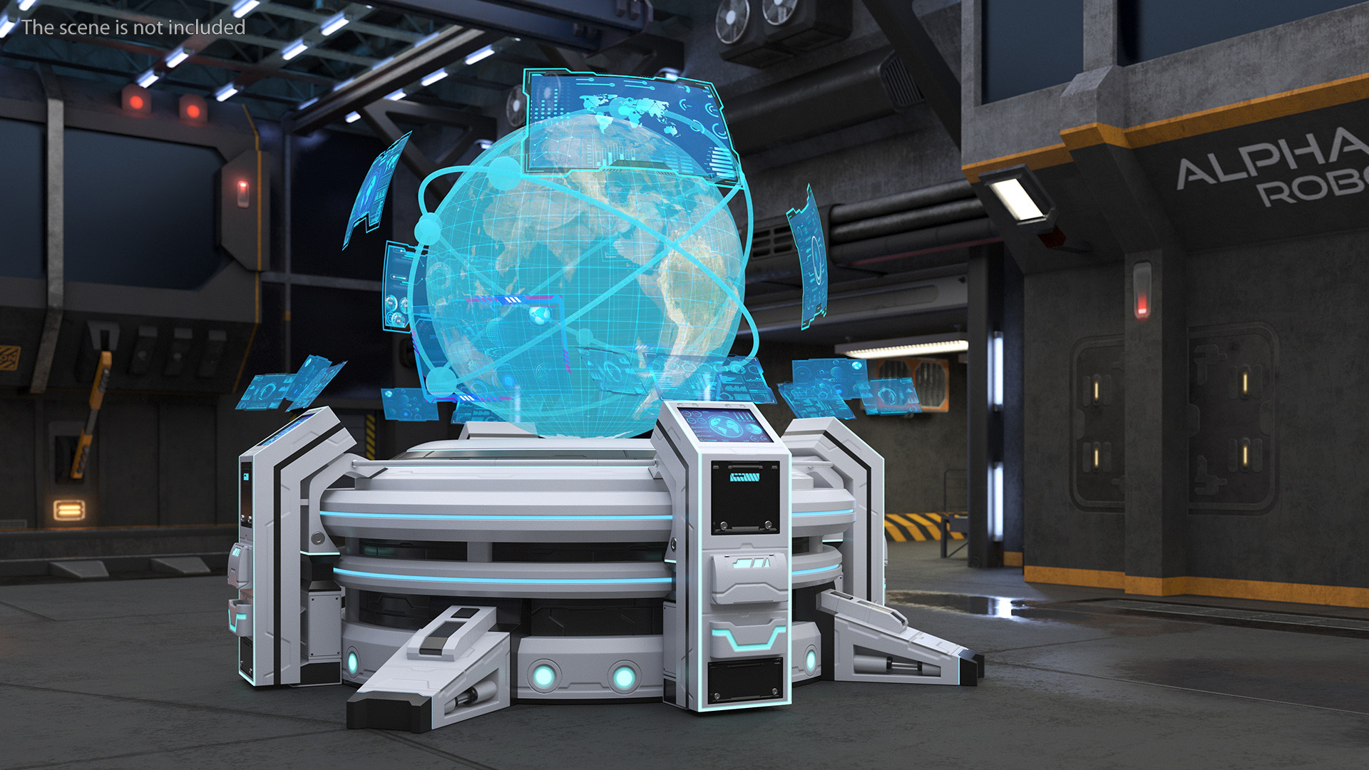 3D Futuristic Hologram Control Panel model