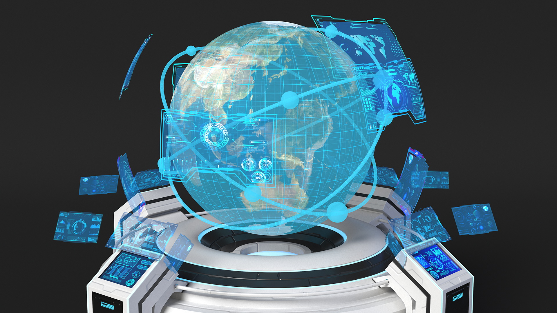 3D Futuristic Hologram Control Panel model