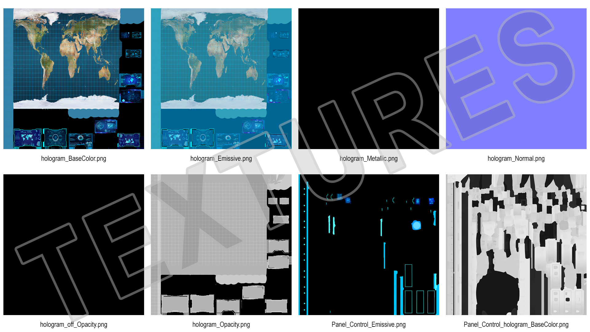 3D Futuristic Hologram Control Panel model
