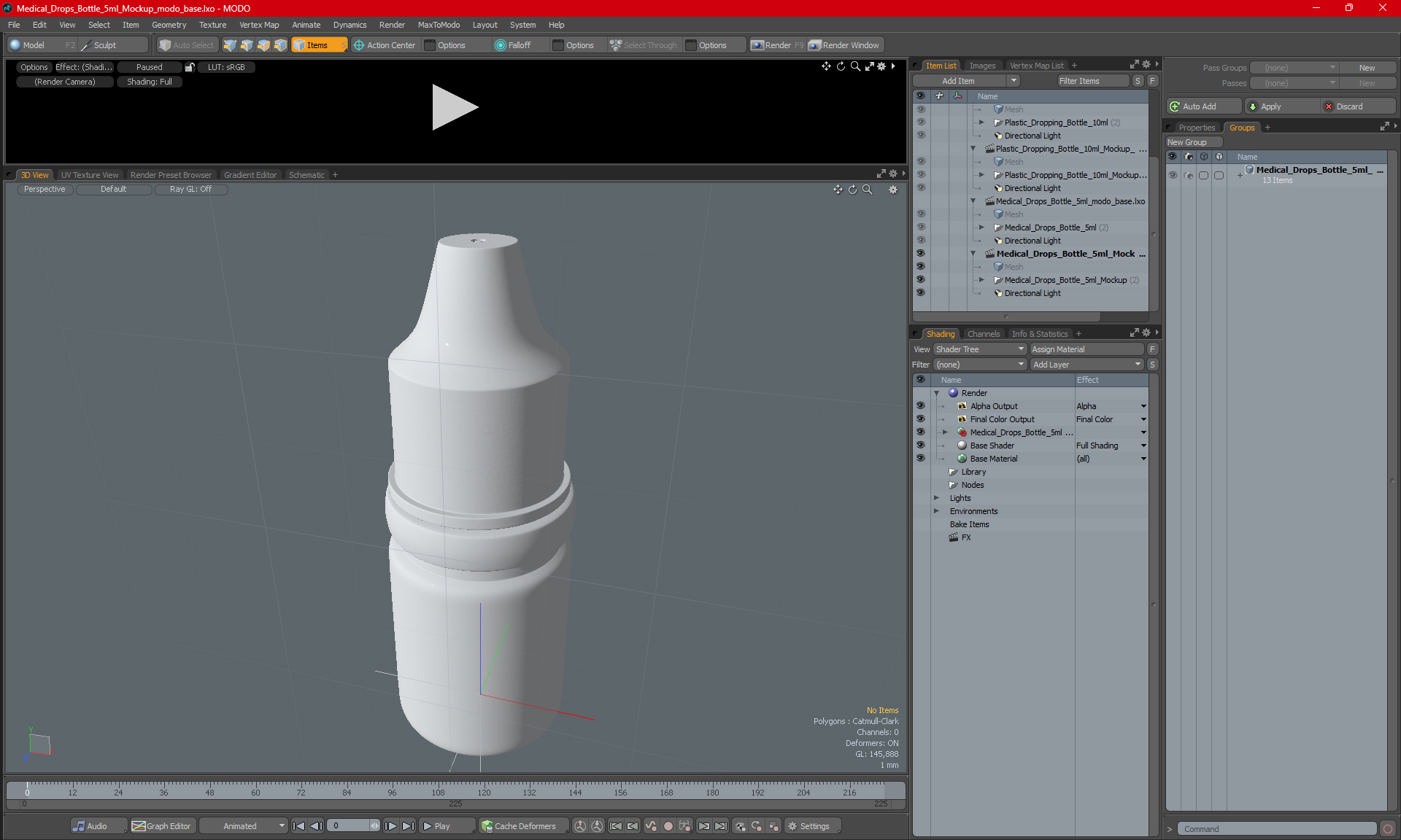 3D Medical Drops Bottle 5ml Mockup