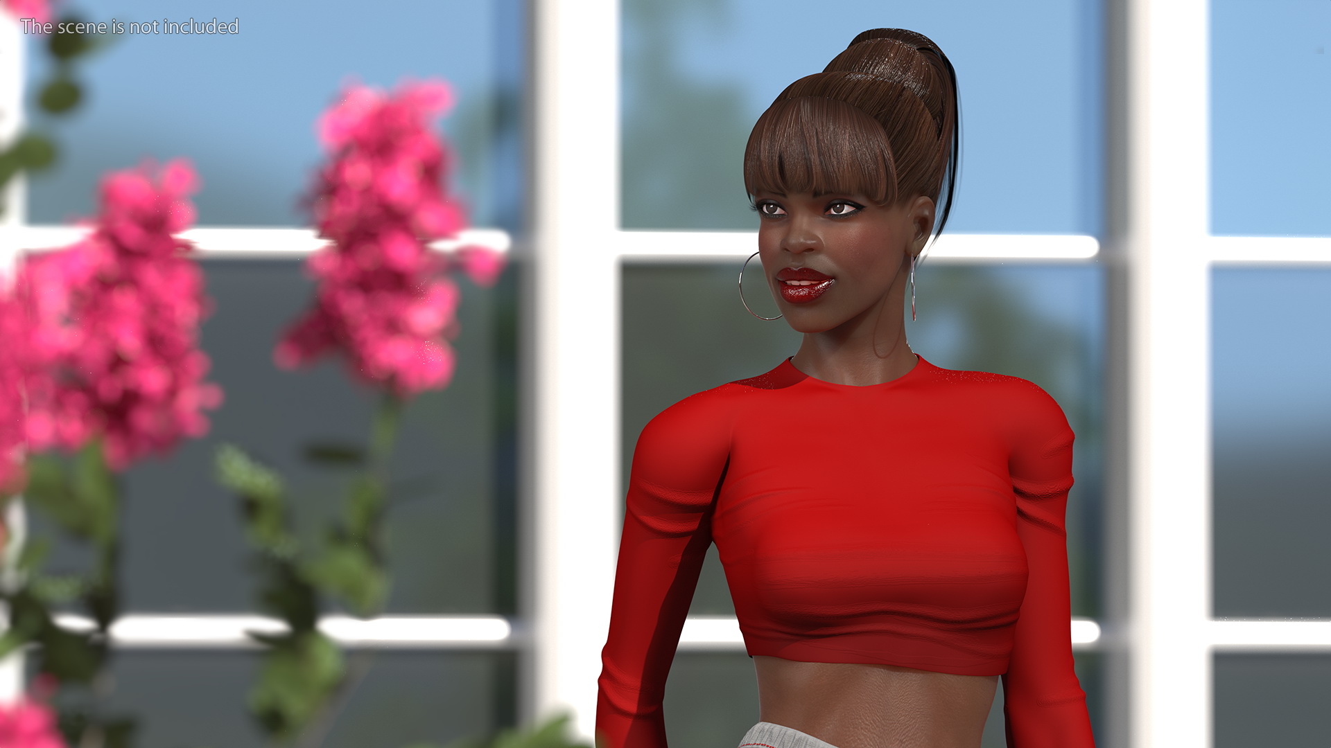 3D Dark Skin City Style Woman Rigged model