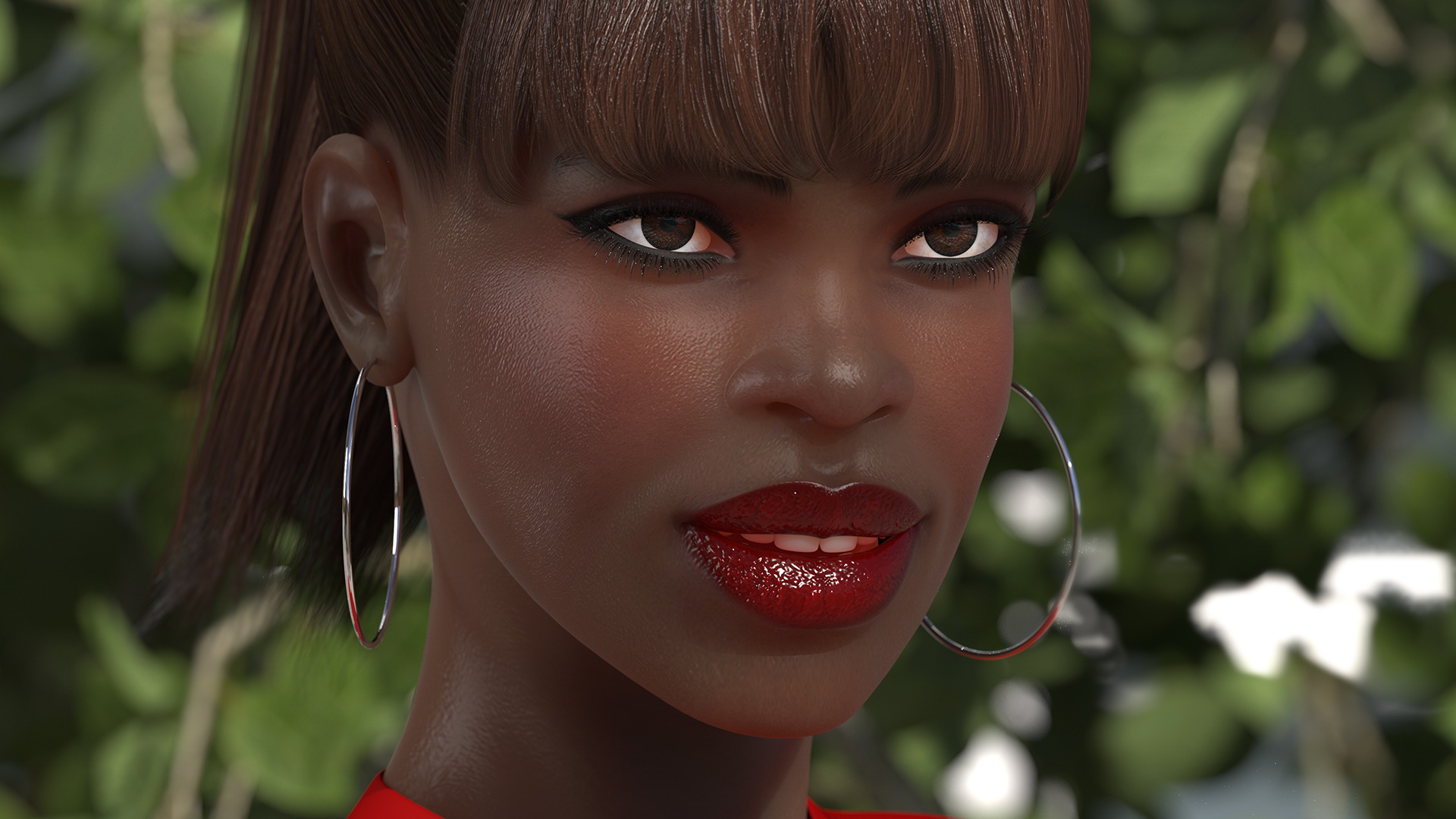 3D Dark Skin City Style Woman Rigged model