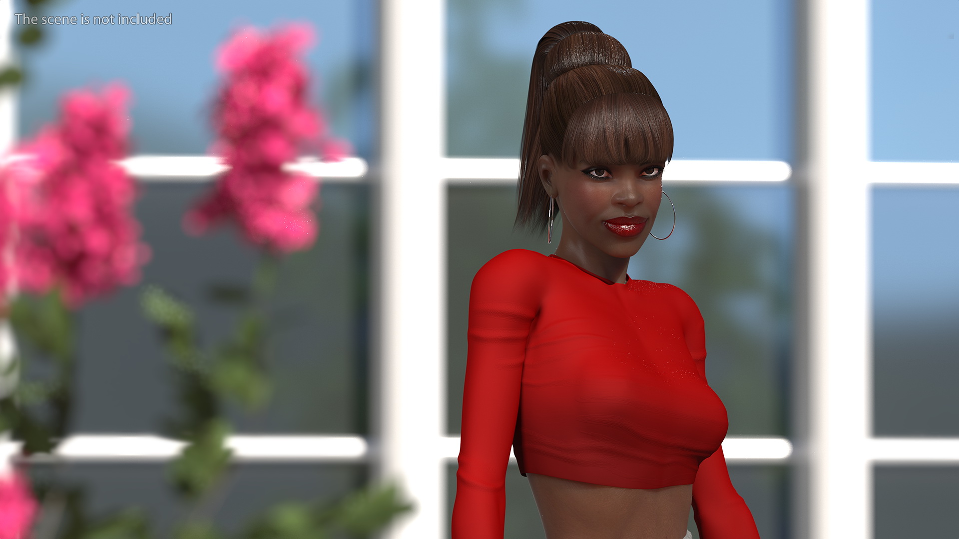 3D Dark Skin City Style Woman Rigged model