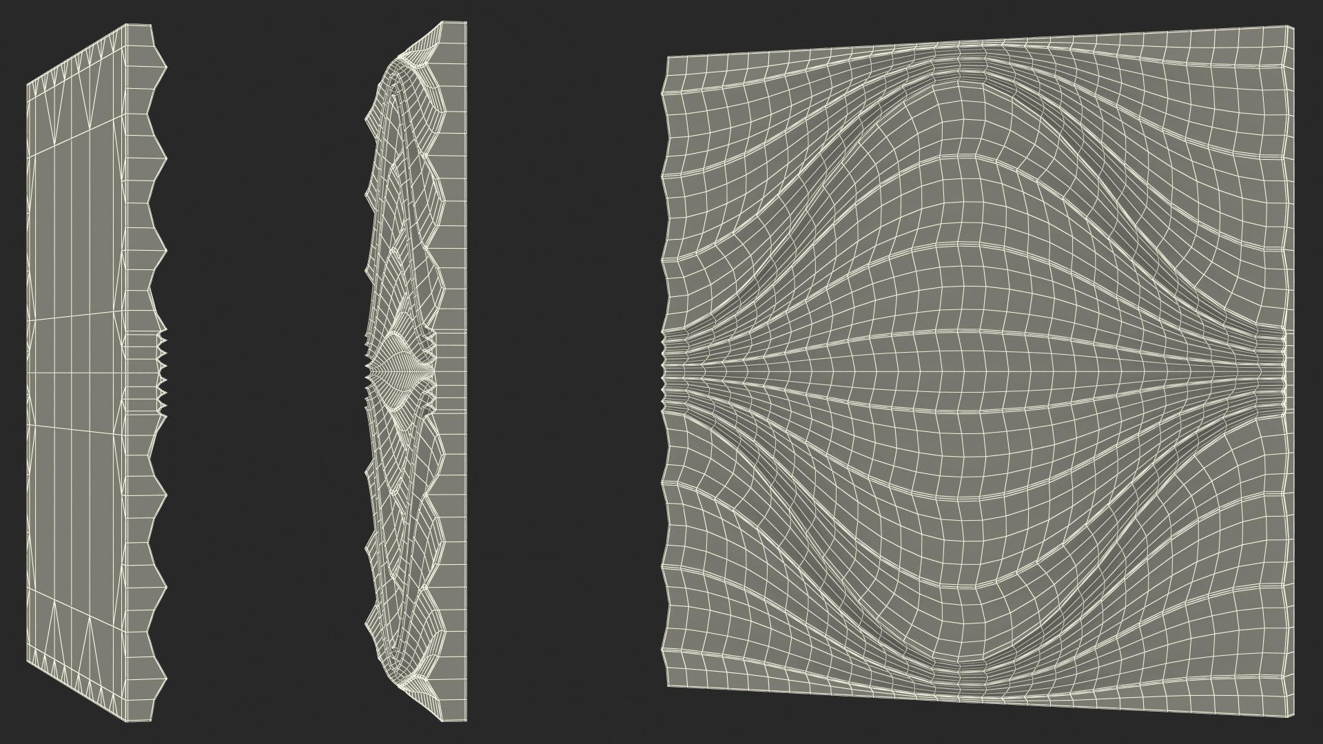 3D model 3D Wall Panel Circular Wave Ceramic