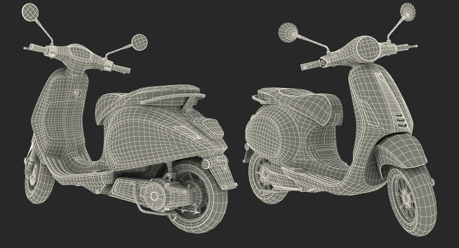 3D model Vespa Elettrica 2019 Scooter Rigged