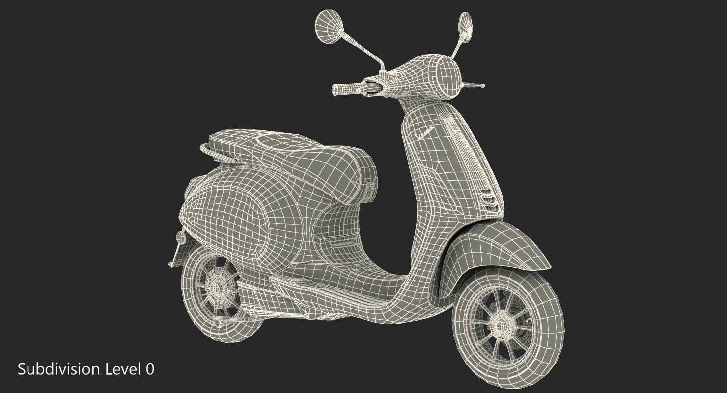 3D model Vespa Elettrica 2019 Scooter Rigged