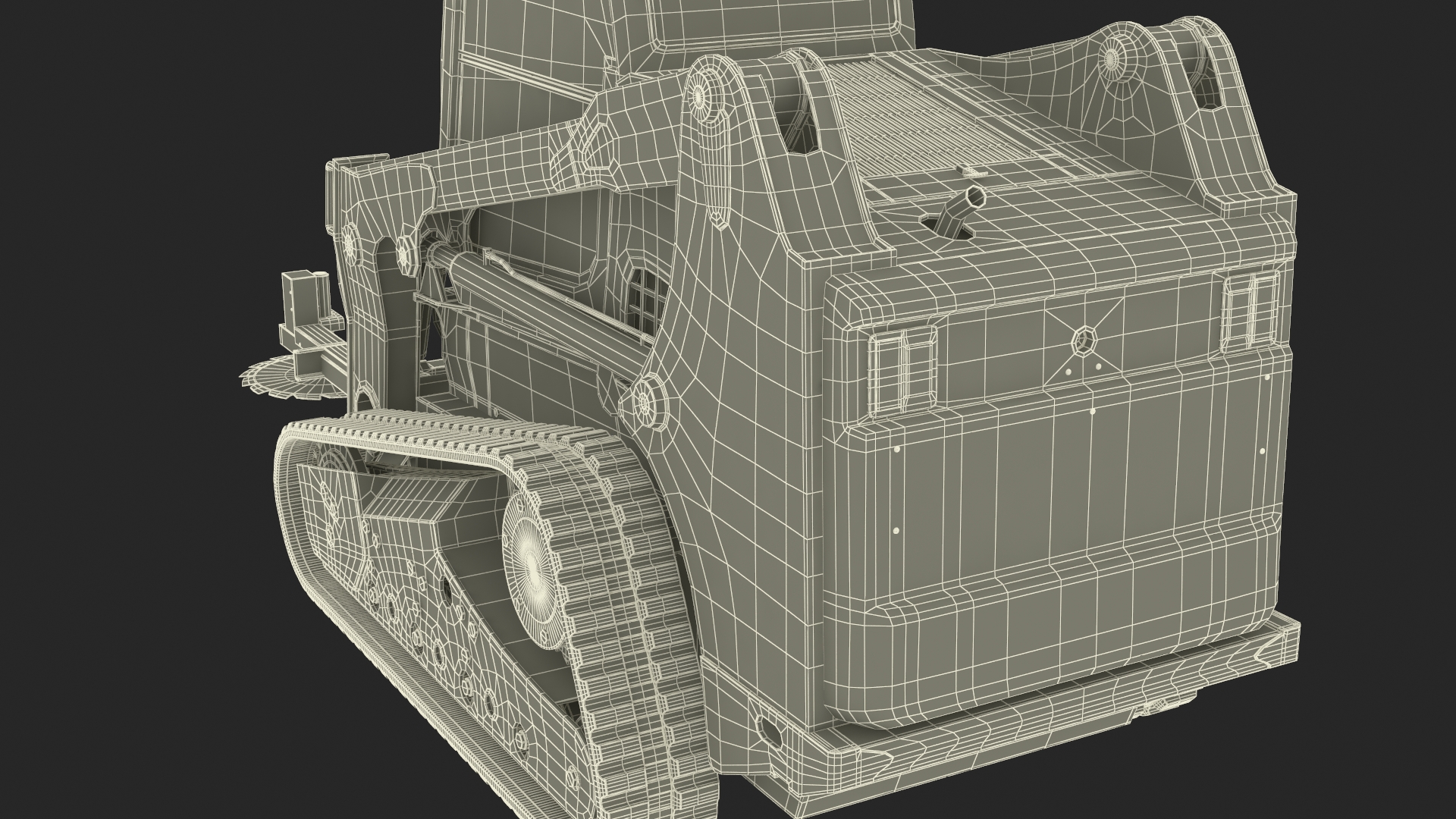 Compact Track Loader with Forestry Saw Attachment 3D model