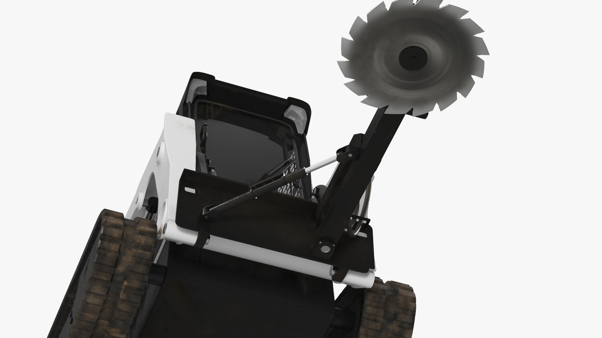 Compact Track Loader with Forestry Saw Attachment 3D model