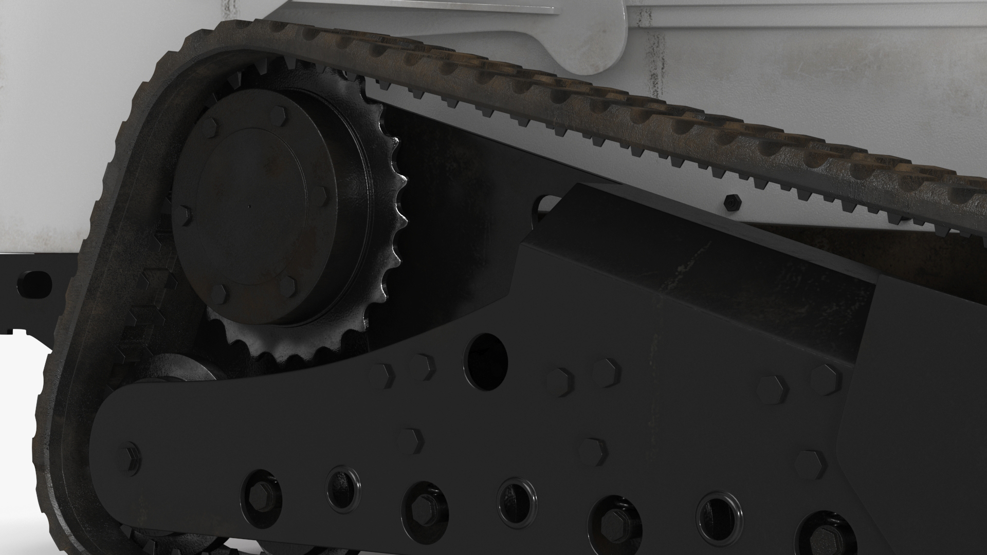 Compact Track Loader with Forestry Saw Attachment 3D model