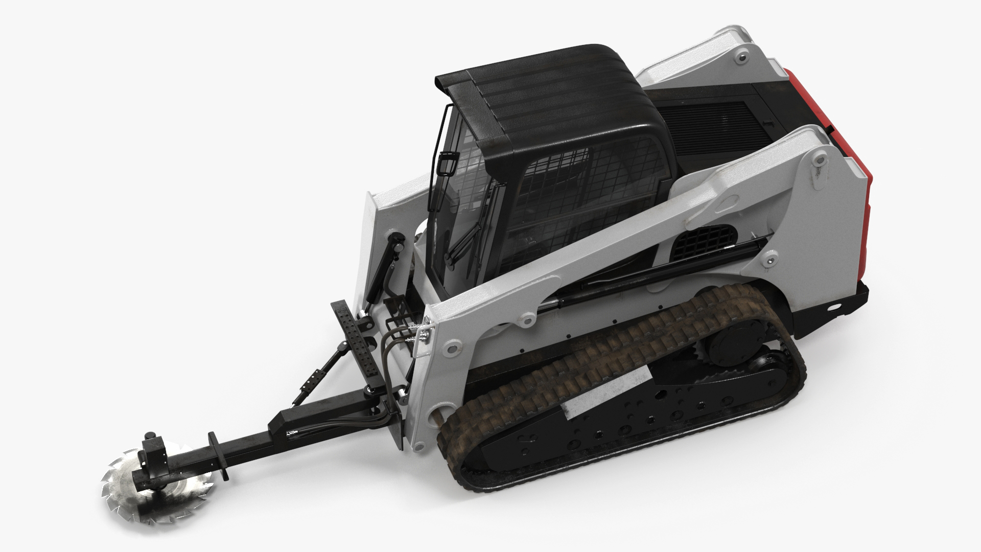 Compact Track Loader with Forestry Saw Attachment 3D model