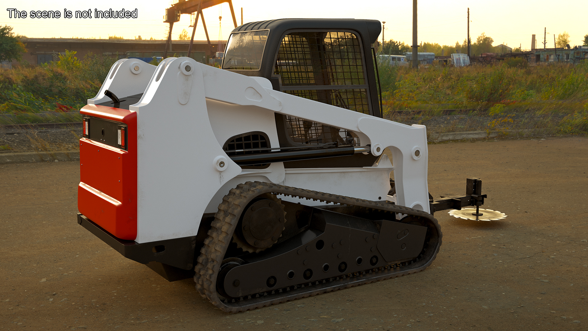Compact Track Loader with Forestry Saw Attachment 3D model