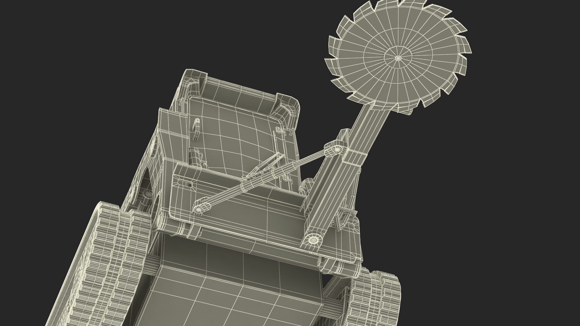 Compact Track Loader with Forestry Saw Attachment 3D model