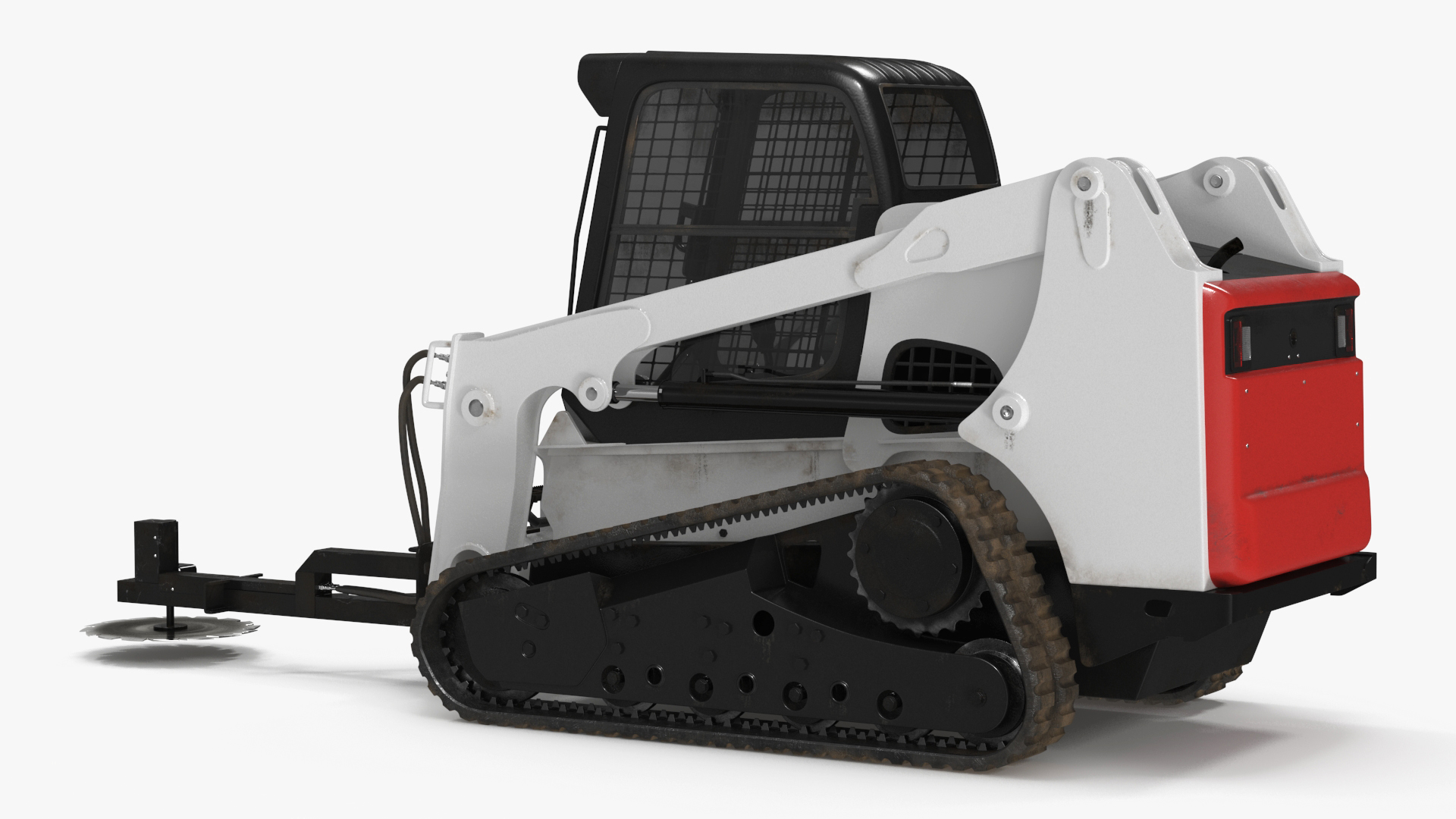 Compact Track Loader with Forestry Saw Attachment 3D model