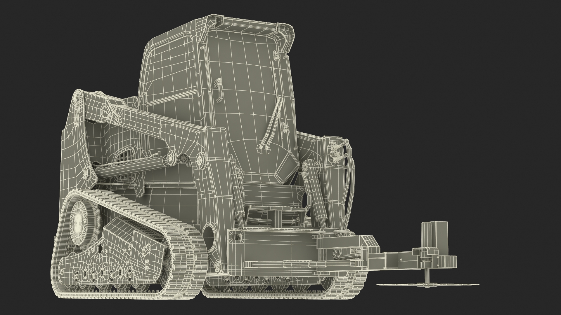 Compact Track Loader with Forestry Saw Attachment 3D model