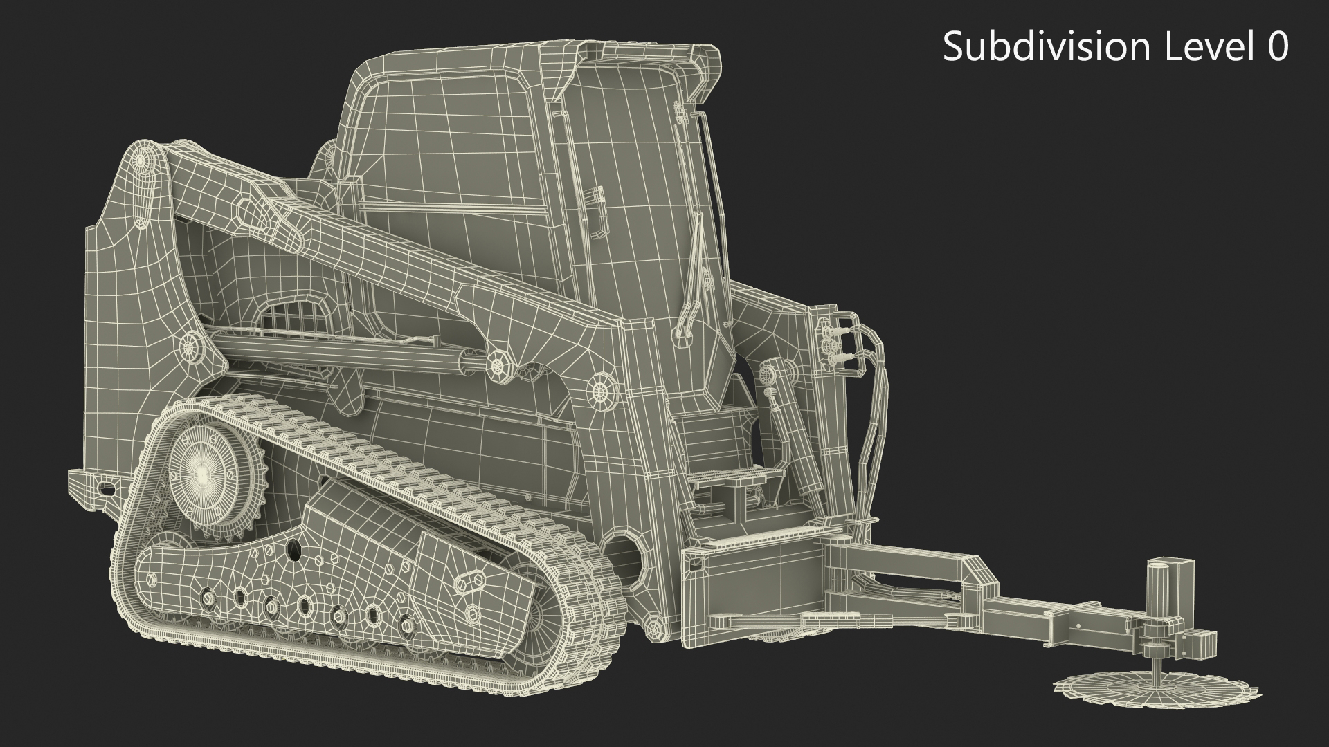 Compact Track Loader with Forestry Saw Attachment 3D model
