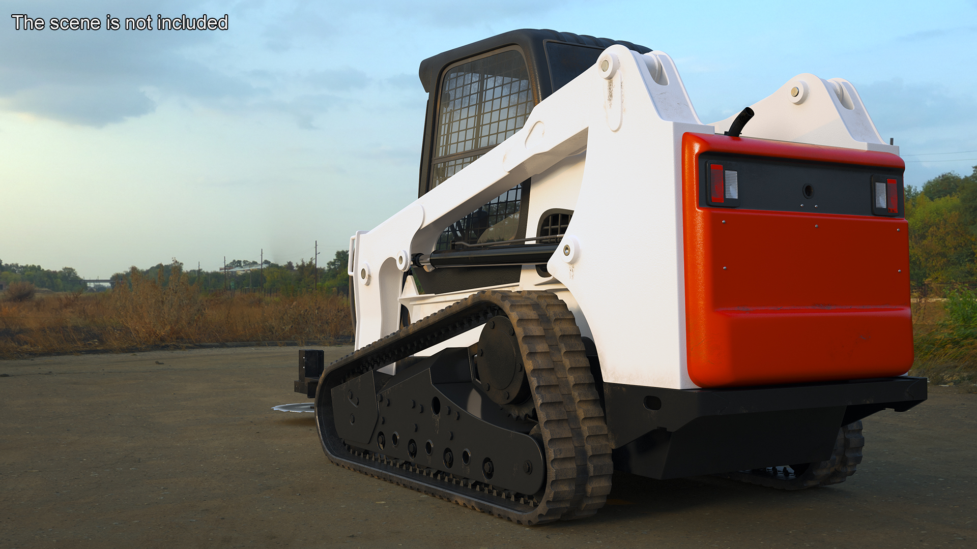 Compact Track Loader with Forestry Saw Attachment 3D model