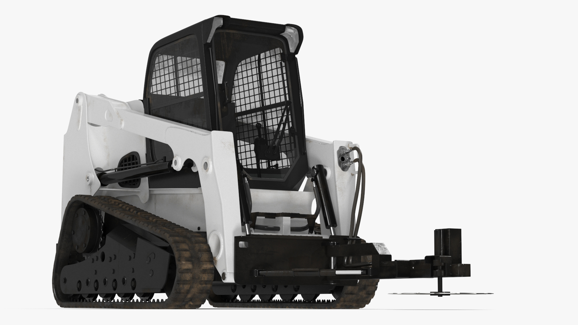 Compact Track Loader with Forestry Saw Attachment 3D model