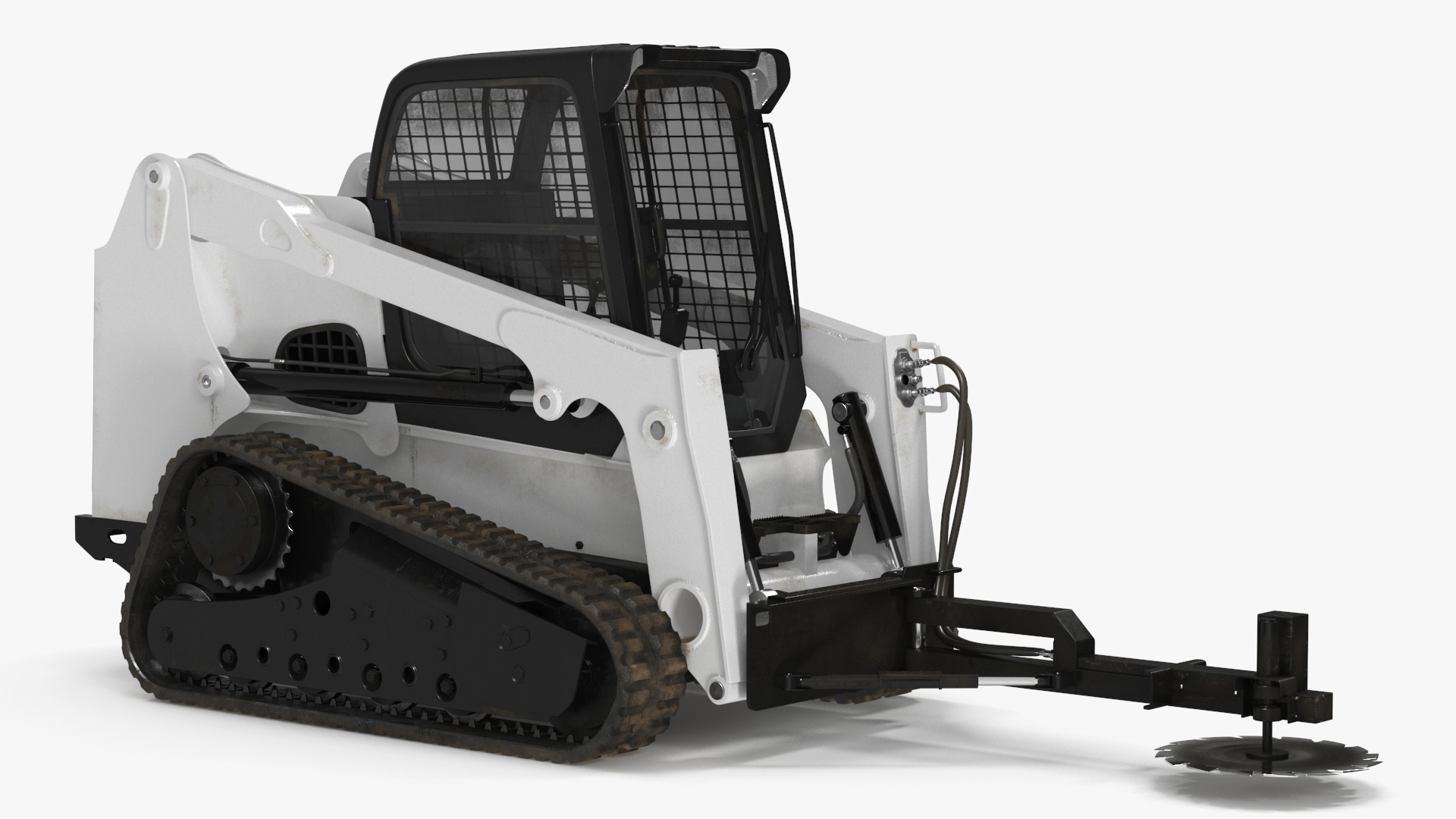 Compact Track Loader with Forestry Saw Attachment 3D model