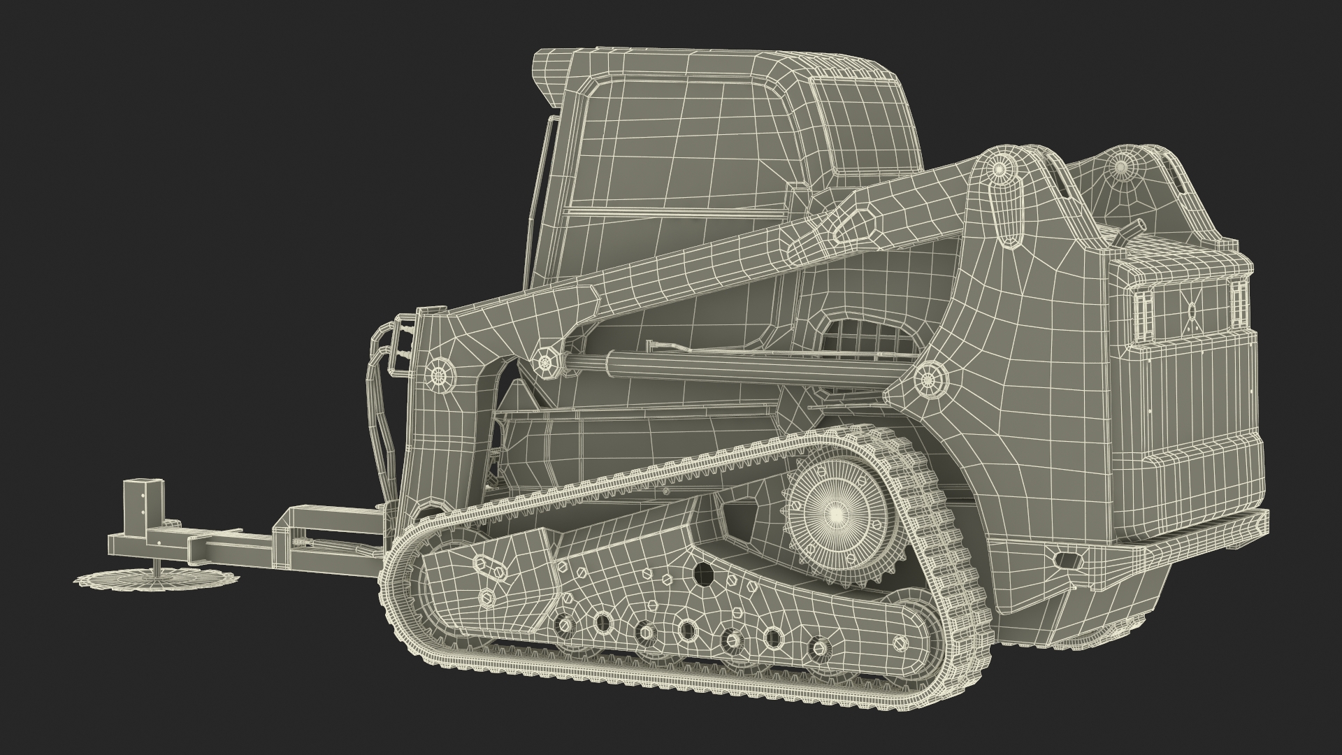 Compact Track Loader with Forestry Saw Attachment 3D model