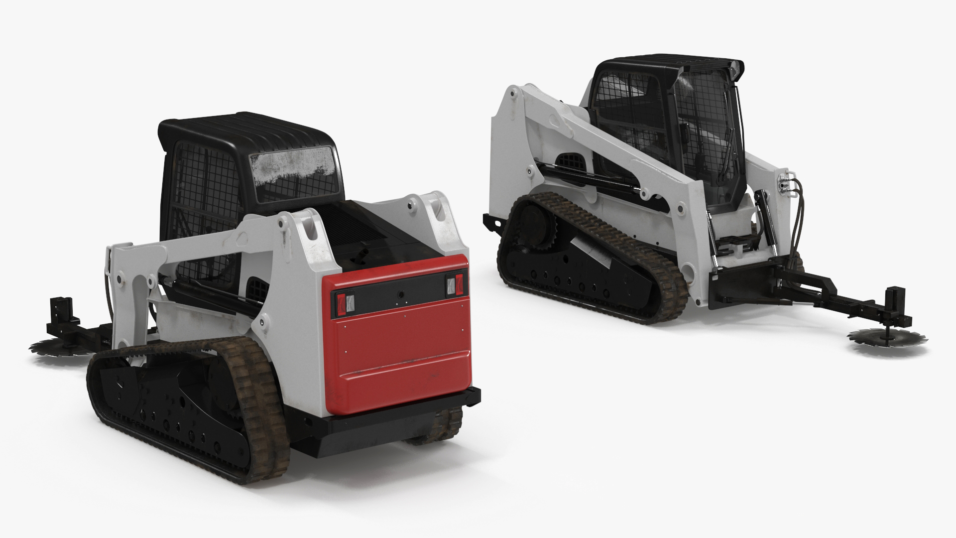 Compact Track Loader with Forestry Saw Attachment 3D model