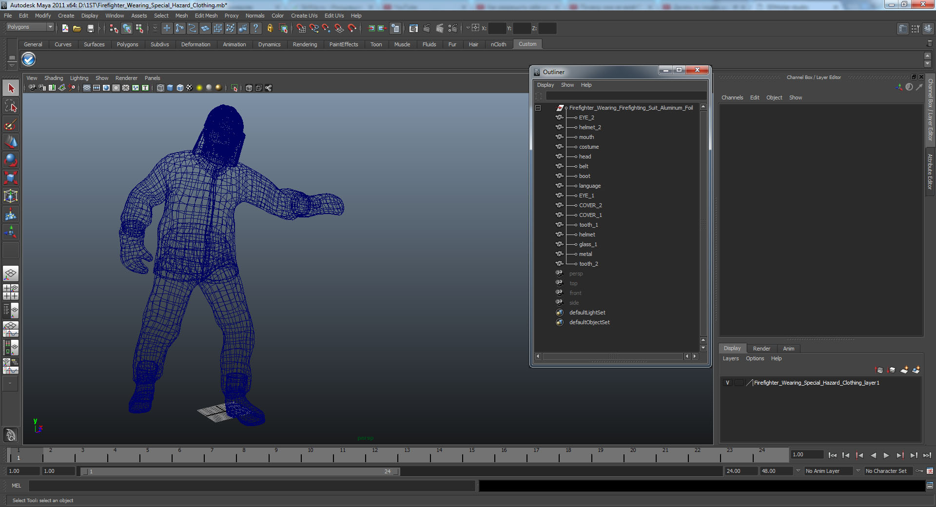 3D Firefighter Wearing Special Hazard Clothing model