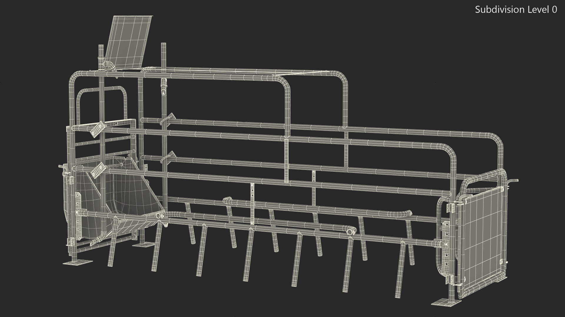 3D model Sow Farrowing Crate Empty