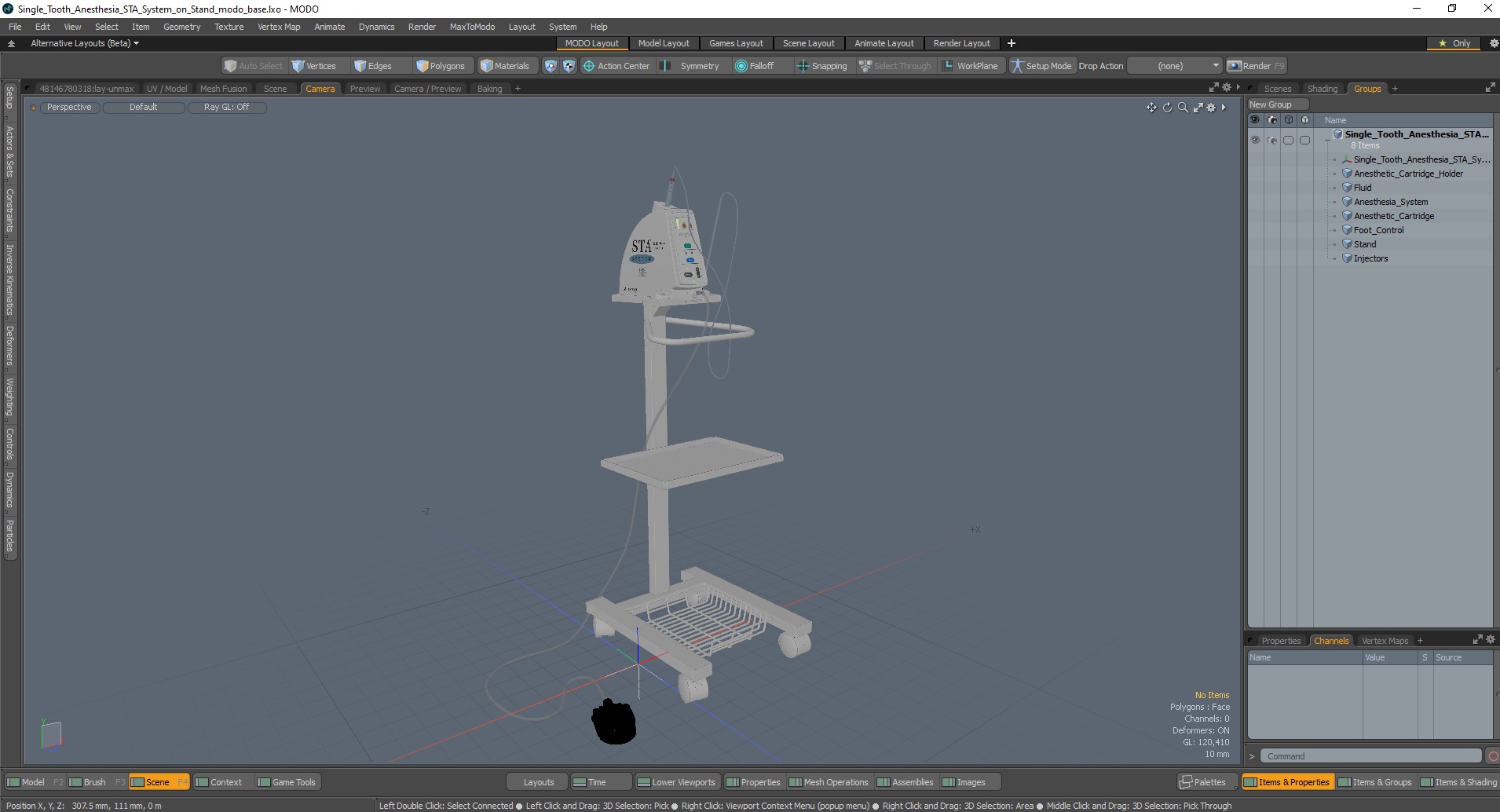 3D Single Tooth Anesthesia STA System on Stand model