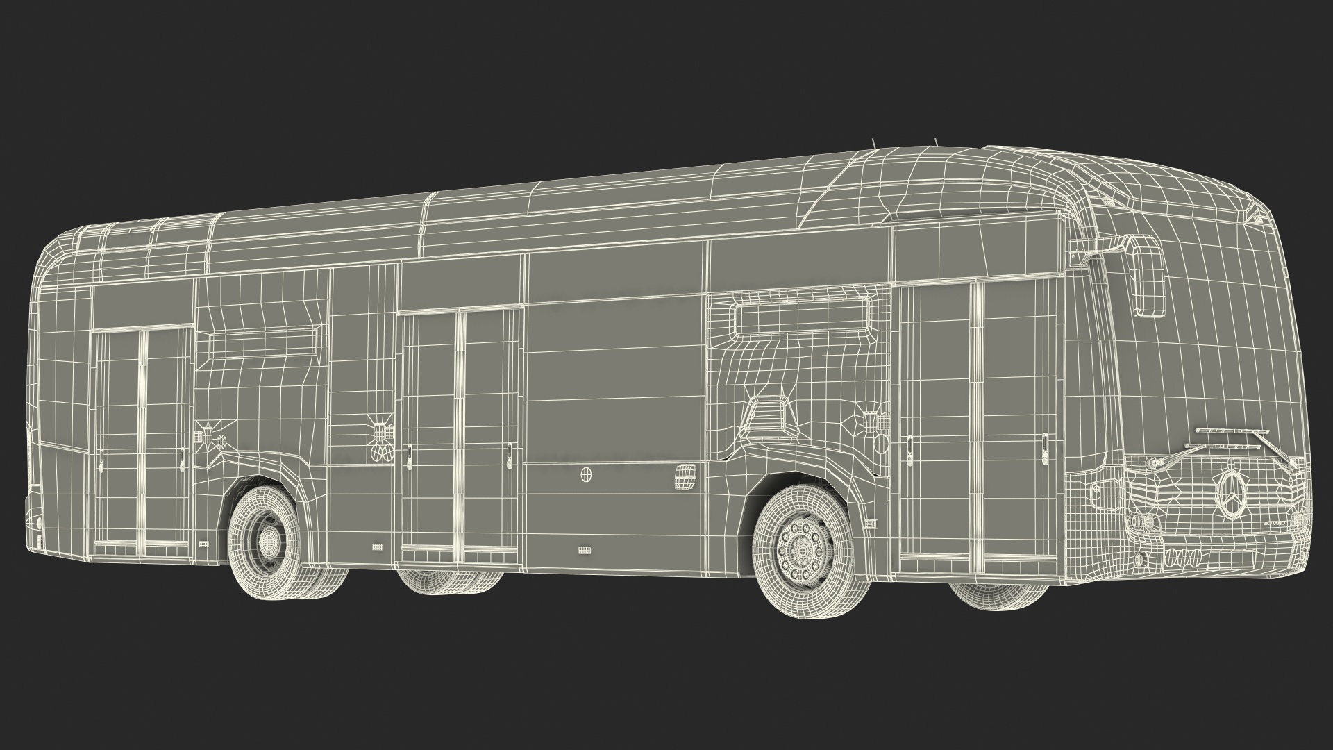 3D model Mercedes-Benz eCitaro Three Doors Rigged