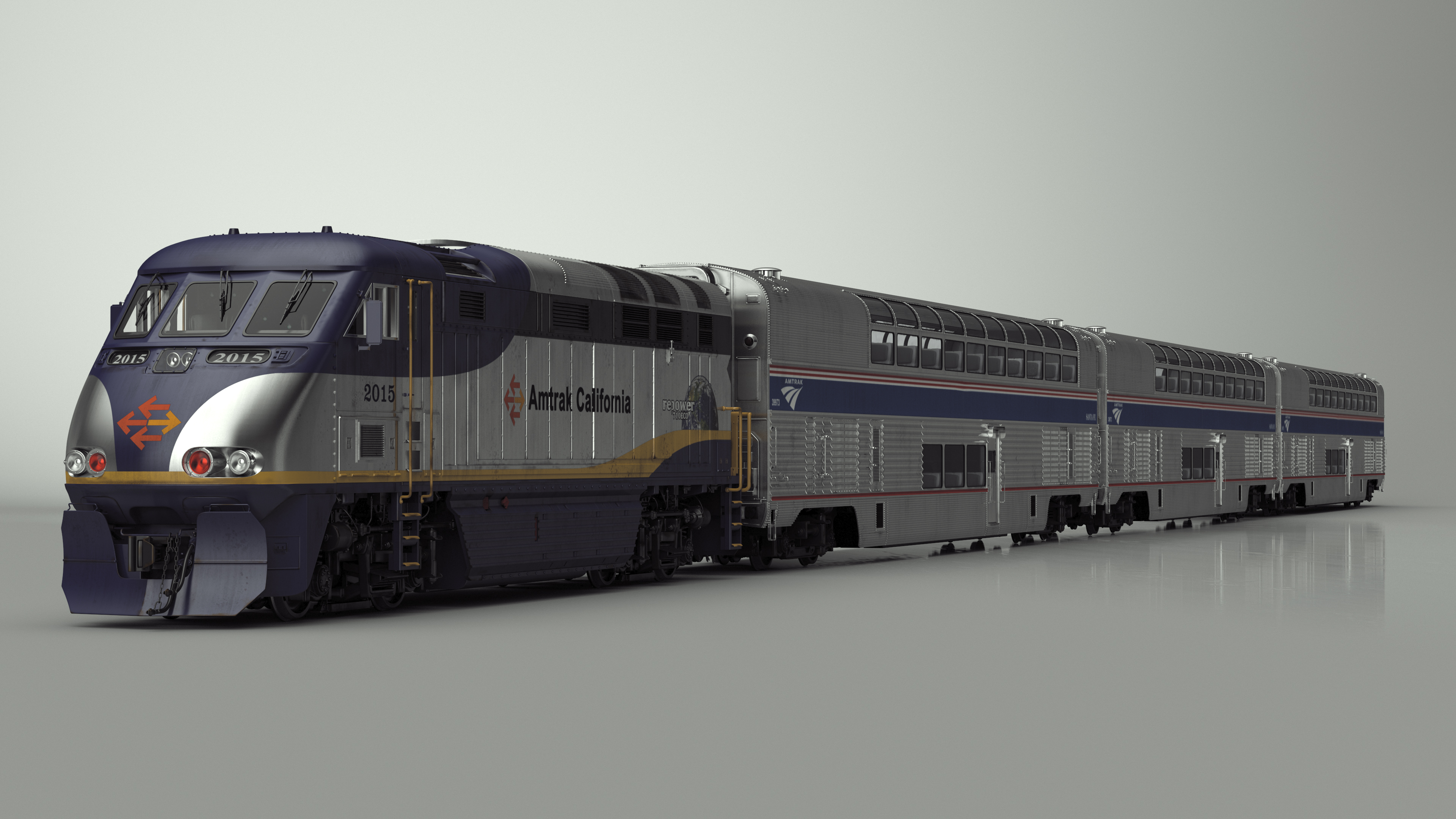 3D Amtrak California Passenger Train model