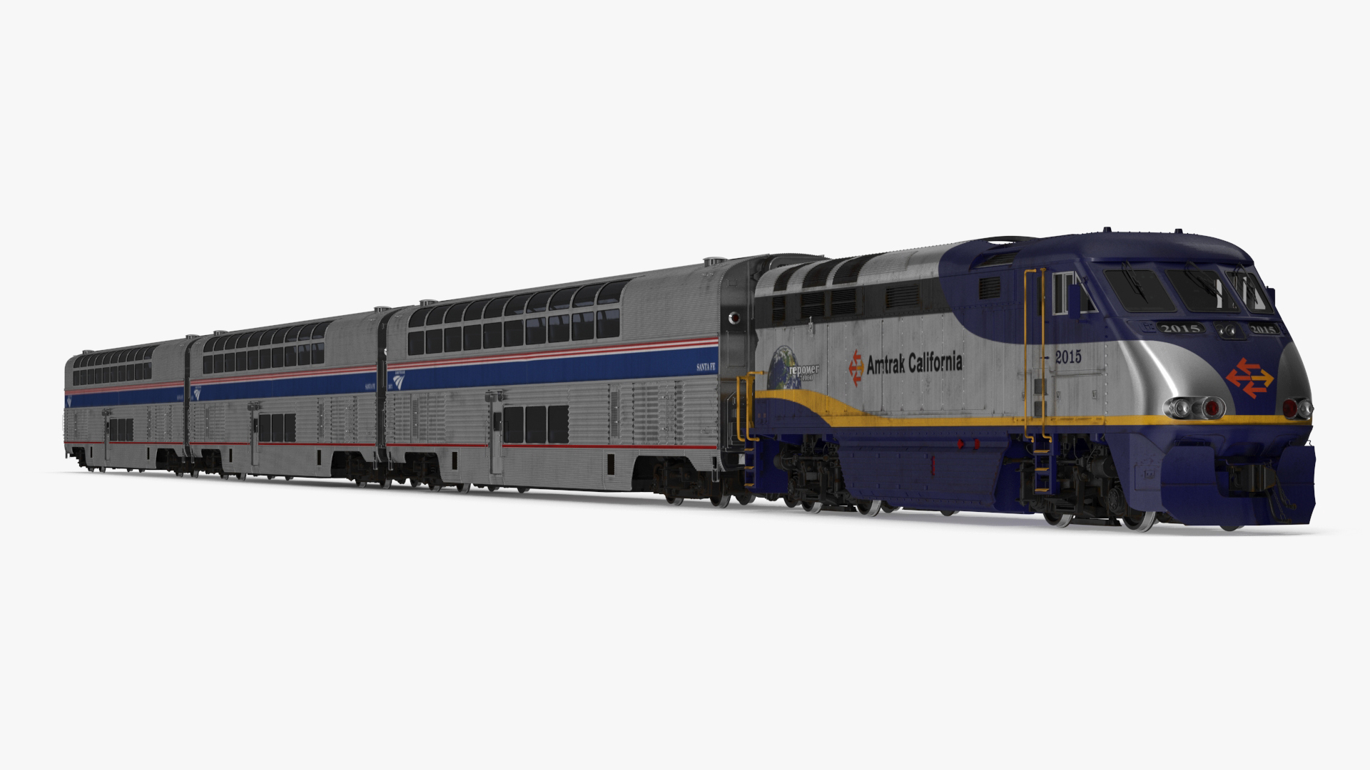 3D Amtrak California Passenger Train model