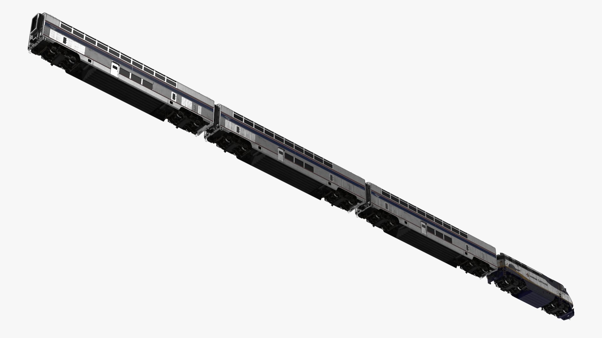 3D Amtrak California Passenger Train model
