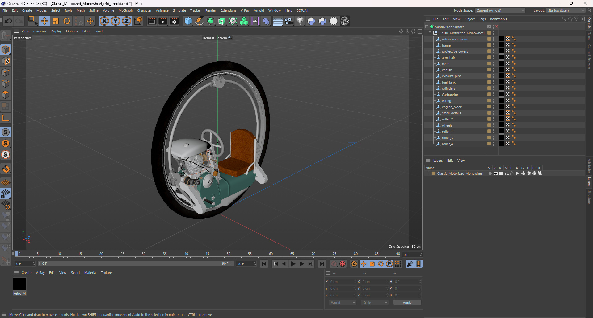 Classic Motorized Monowheel 3D