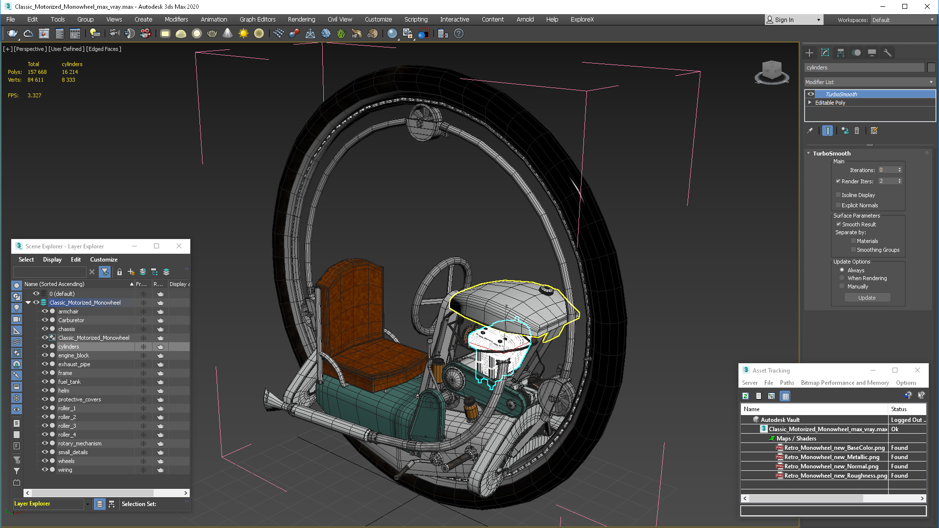 Classic Motorized Monowheel 3D