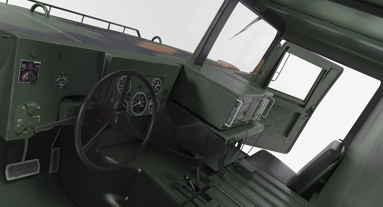 HMMWV M998 Equipped with Avenger Camo Rigged 3D model