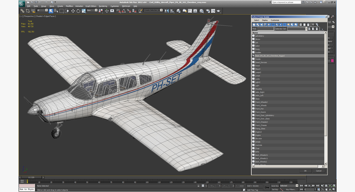 Civil Utility Aircraft Piper PA 28 161 Cherokee 3D