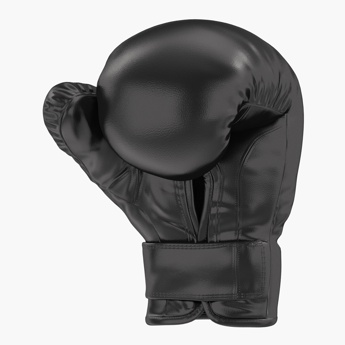 Boxing Glove Black Clenched Fist 3D Model, view 5