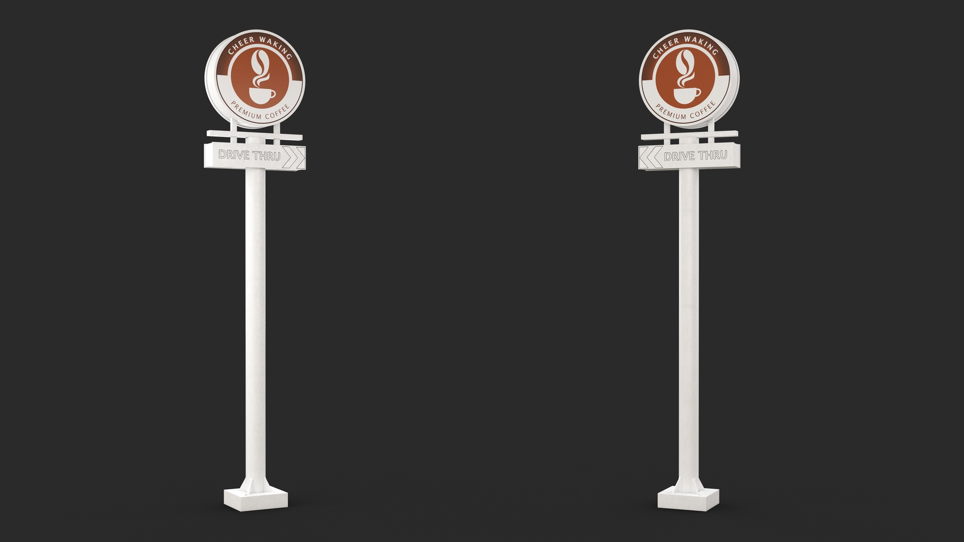3D model Tall Coffee Shop Drive Thru Signage