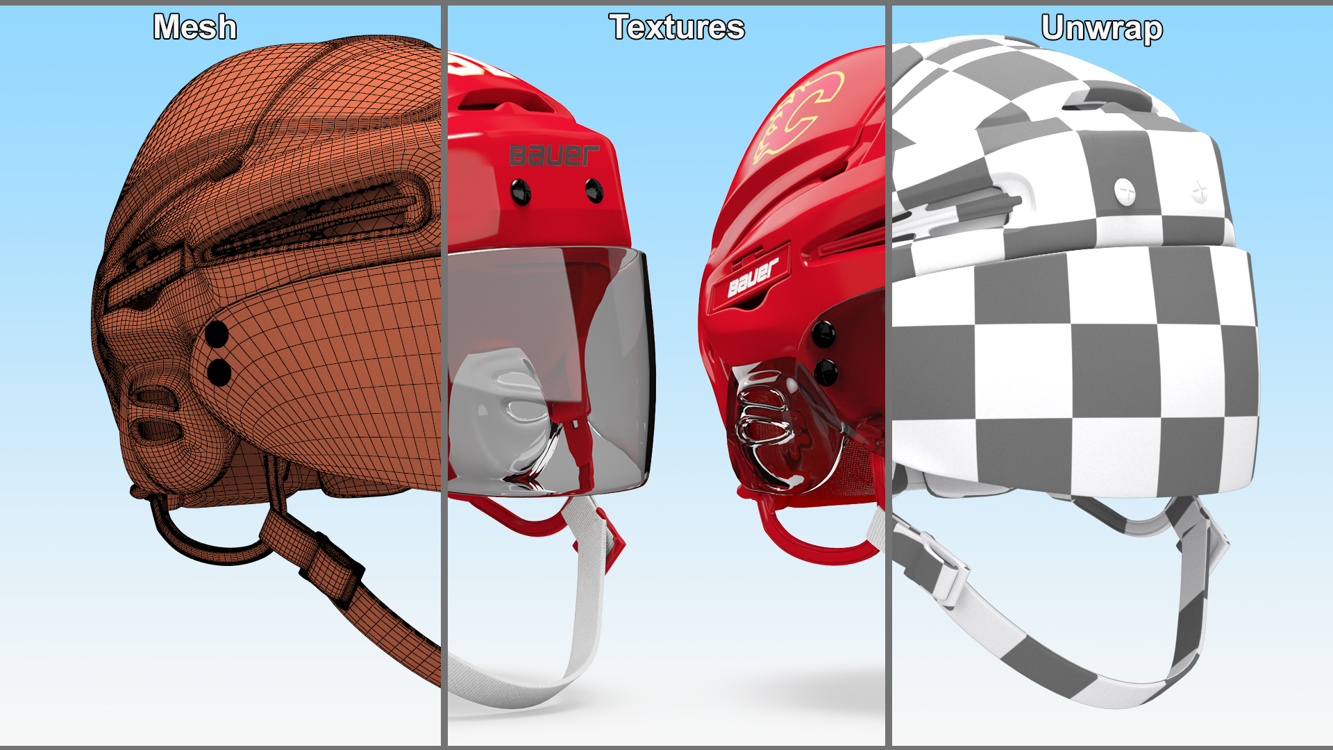 3D Hockey Helmet Calgary Flames model
