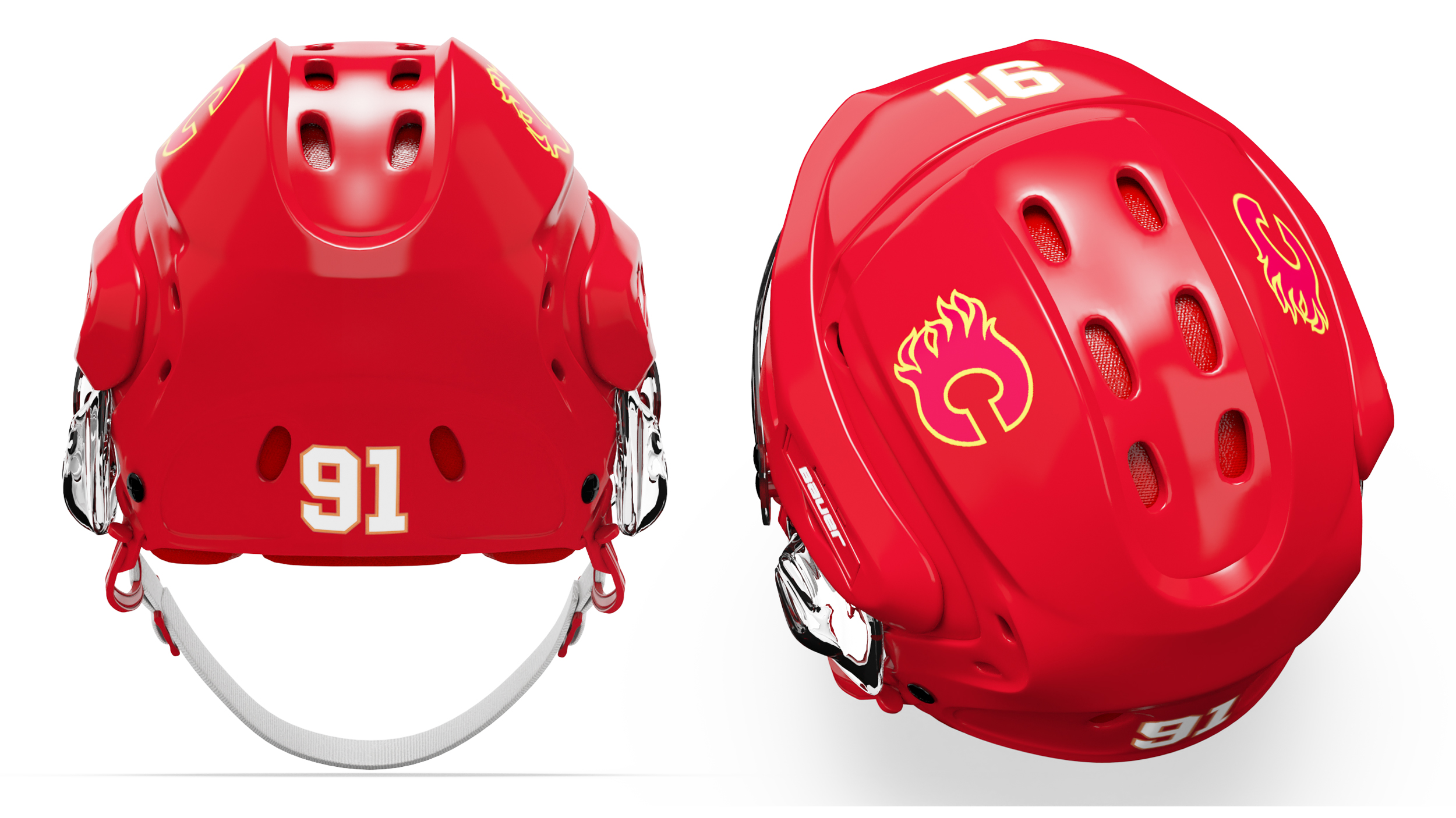 3D Hockey Helmet Calgary Flames model
