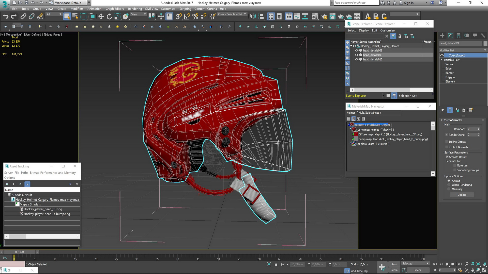 3D Hockey Helmet Calgary Flames model