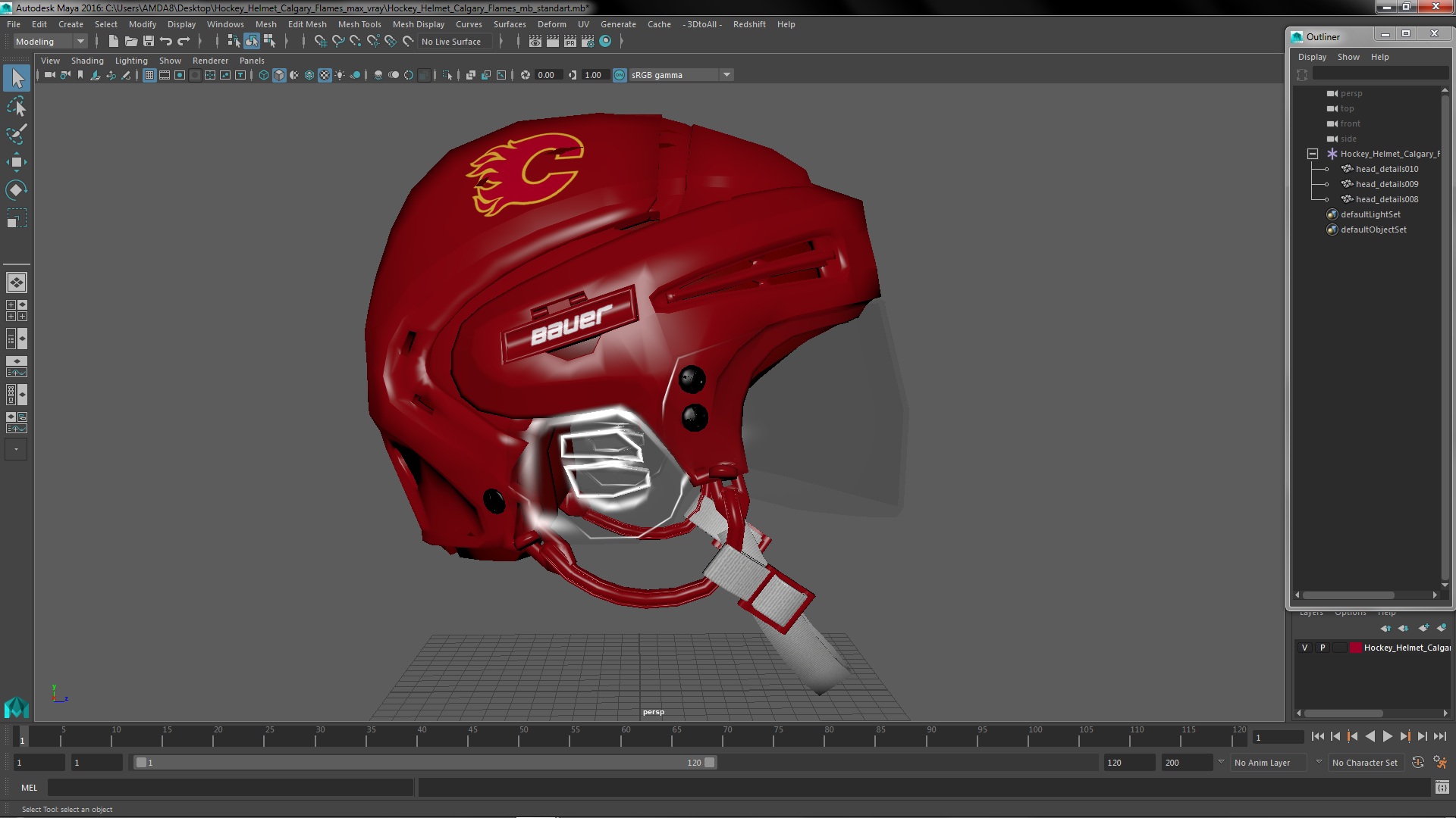 3D Hockey Helmet Calgary Flames model